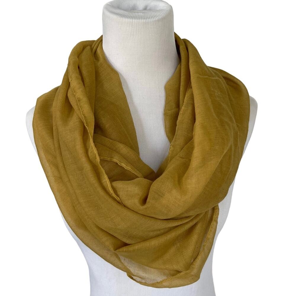 Gameday Fall Solid Color Mustard Gold Lightweight Infinity Cowl Scarf